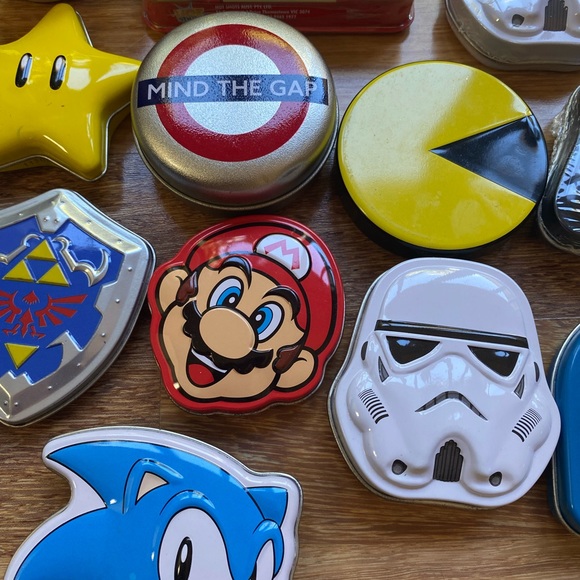 Bulk Lot Candy Lolly Tins Pac Man Mario Star Wars Zelda Wii Sonic the Hedgehog - Picture 3 of 6